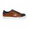 Duca Di Matiste "Sorrento" Navy/Cognac Genuine Italian Calf Leather Snake Weave Sneakers.